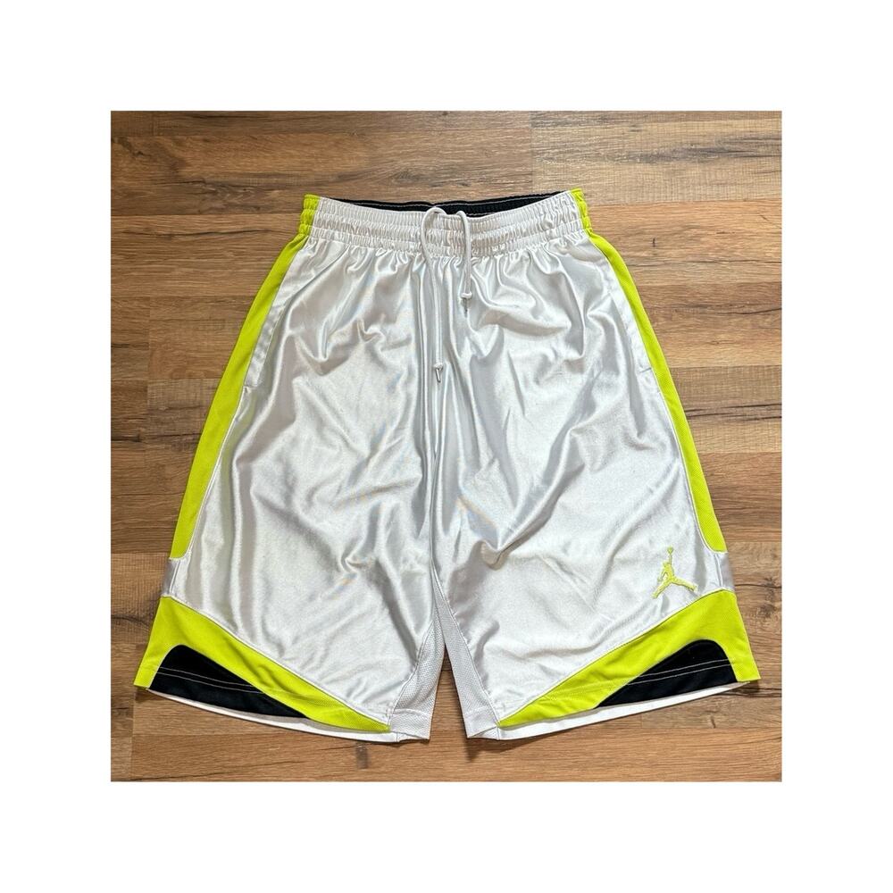 Y2K Air Jordan Court Vision Silky Dazzle Shiny Silver Volt Shorts